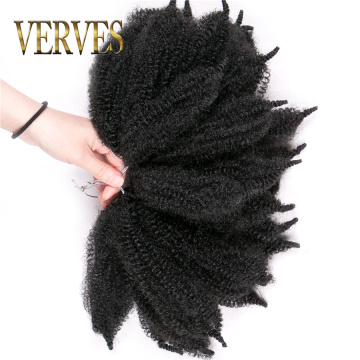 VERVES Synthetic Crochet Hair curly Extension 8 inch,ombre braiding hair Afro kinky bulk twist braids Black Blond bundles