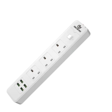 UK Standard Quick Charge Multi-way Extension Lead with Surge Protector and USB Socket