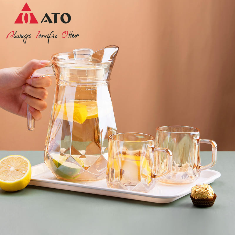 Cold Water Juice Tea Glass Pitcher cups Set