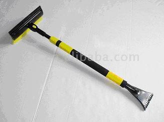 Ultra One Touch Snow Broom w/ Ice Scraper