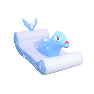 Sea lion children's inflatable sled at the ski