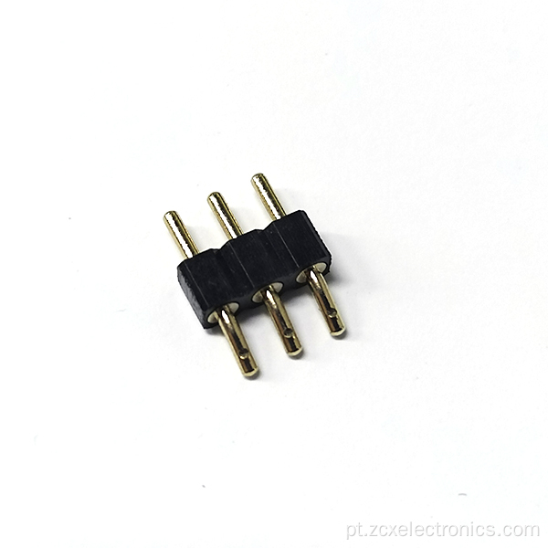 2,54 3p Black PPS Horizontal Pin Conector feminino