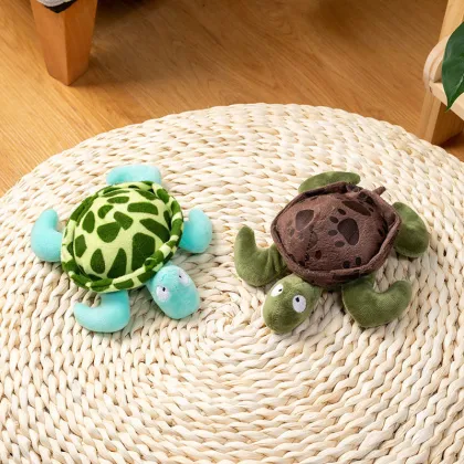 Interactive Plush Turtle Dog Toy with Sound