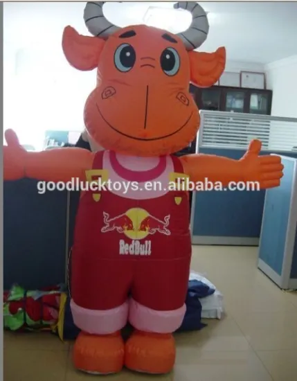 Advertising Inflatable red bull walking costume