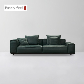 PurelyFeel Italian Style Top Grain Leather 3-Seater Sofa