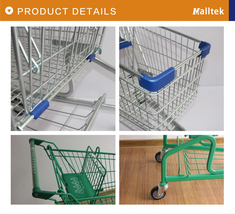 Asian German Metal Supermarket Shopping Trolley Cart