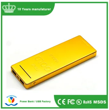 Gold Bar 6000mah fast charging Power Bank with Dual USB Output
