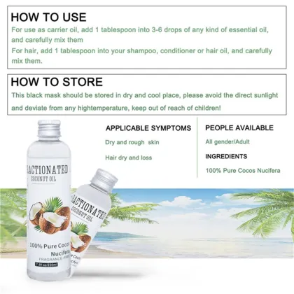 New Arrivals Pure Natural Coconut Oil - Fractionated Virgin Coconut Oil