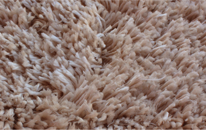 Polyester Microfiber Shaggy Rug Light Beige Color