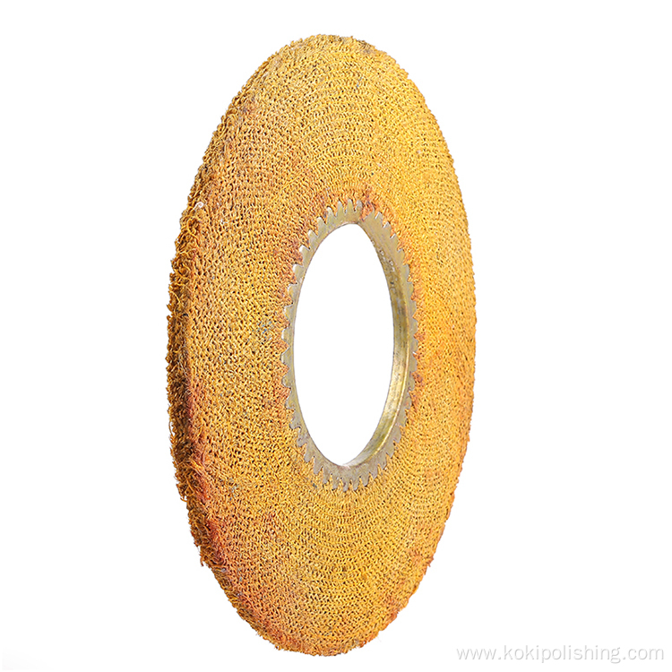 Yellow skew hemp rope wheel