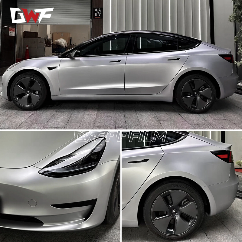 Сатиновая белая алюминиевая виниловая пленка