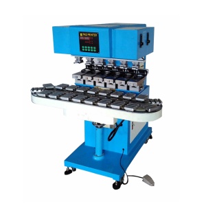 Pad printer with conveyor for plastics toys