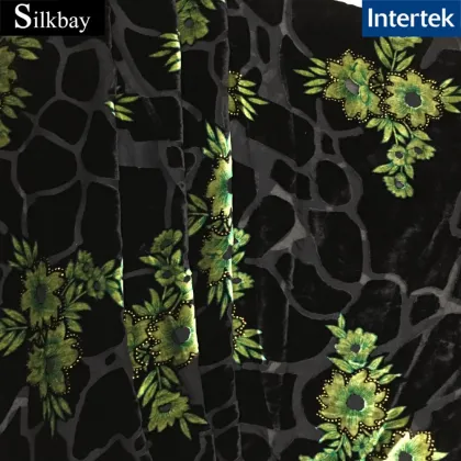 Custom Printed Burnout Silk Velvet Fabric