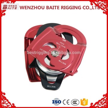 aluminum and steel outdoor climbing rope pulley block for emerency rescue hardware rigging