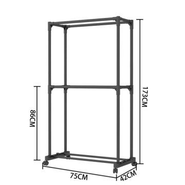 Multi-functional Movable Pulley Coat Rack for Household Bedroom Floor Clothing Storage