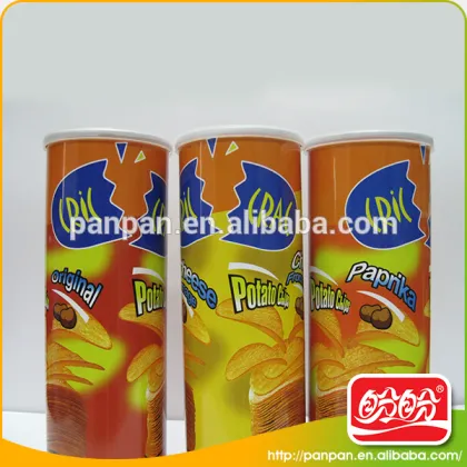 Tubed potato chips OEM crispy snacks halal food