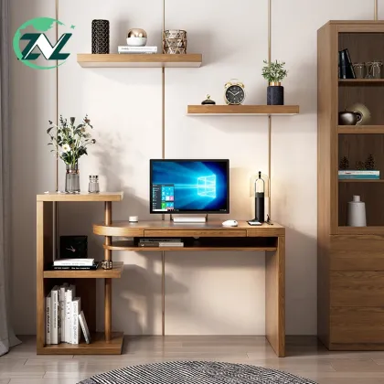 Adjustable Bookcase Study Table MDF Ergonomic Study Desk