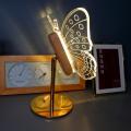 Złoty nowoczesny lampa stołowa bezprzewodowa lampa motyl