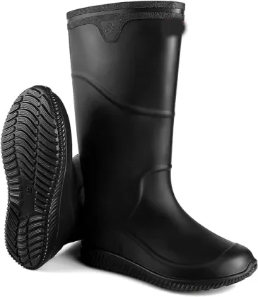 Mid-Calf Waterproof Rubber Boots: Mens & Womens Non-Slip Garden Boots