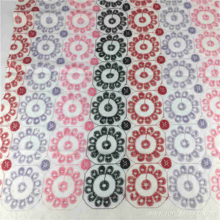 Factory wholesale multi color embroidery fabric cotton