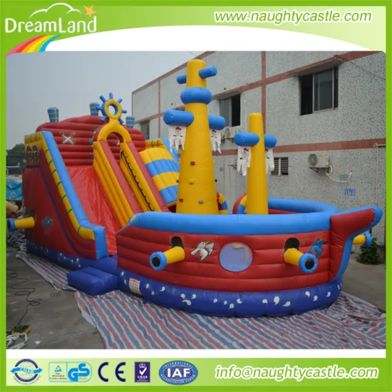 Pirate Ship Inflatable Slide Bouncy Trampoline Jumping Game For Kids