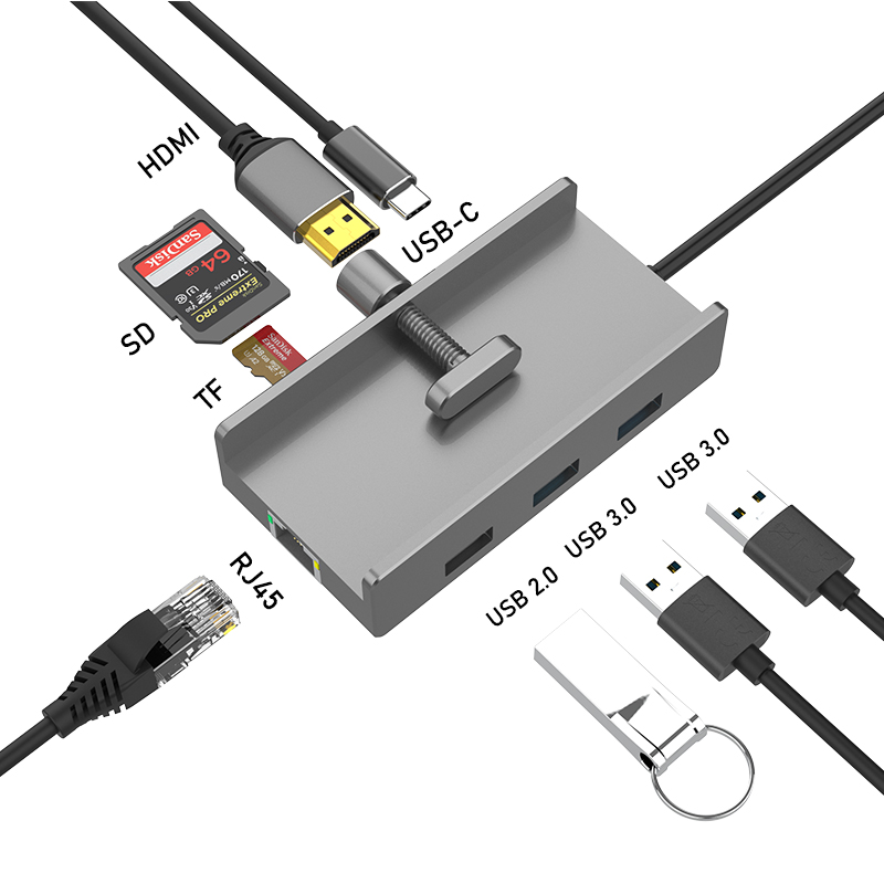 デスクトップ用のアルミニウムUSB 3.0ハブクランプ設計