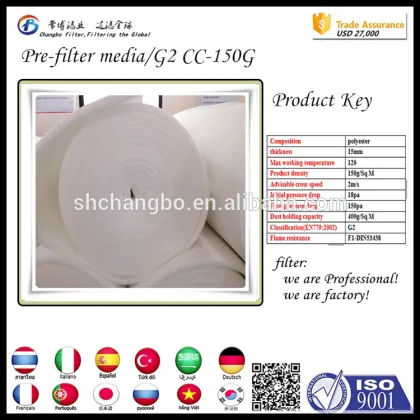 150g industrial air conditioner filter media air conditioning parts