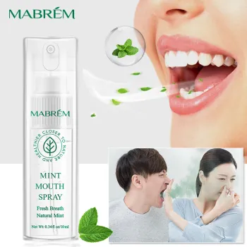 Natural Mint Mouth Spray: Portable Freshener for Bad Breath & Smoke