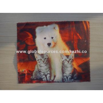 Microfiber Lens Cleaning Cloth, Lint-free, Zig-zag Cutting, 4-color Printing