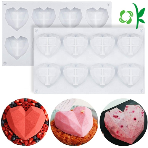 Diamond Heart Shape Chocolate Cookie DIY Silicone Mold