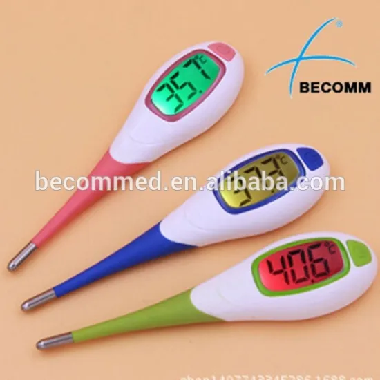 Digital clinical thermometer with jumbo display and backlight