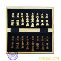 Dice Dice 10 pouces classiques pliants d&#39;échecs en bois ensemble pour les enfants et les adultes, planche d&#39;échecs pliante - Stockage pour pièces d&#39;échecs