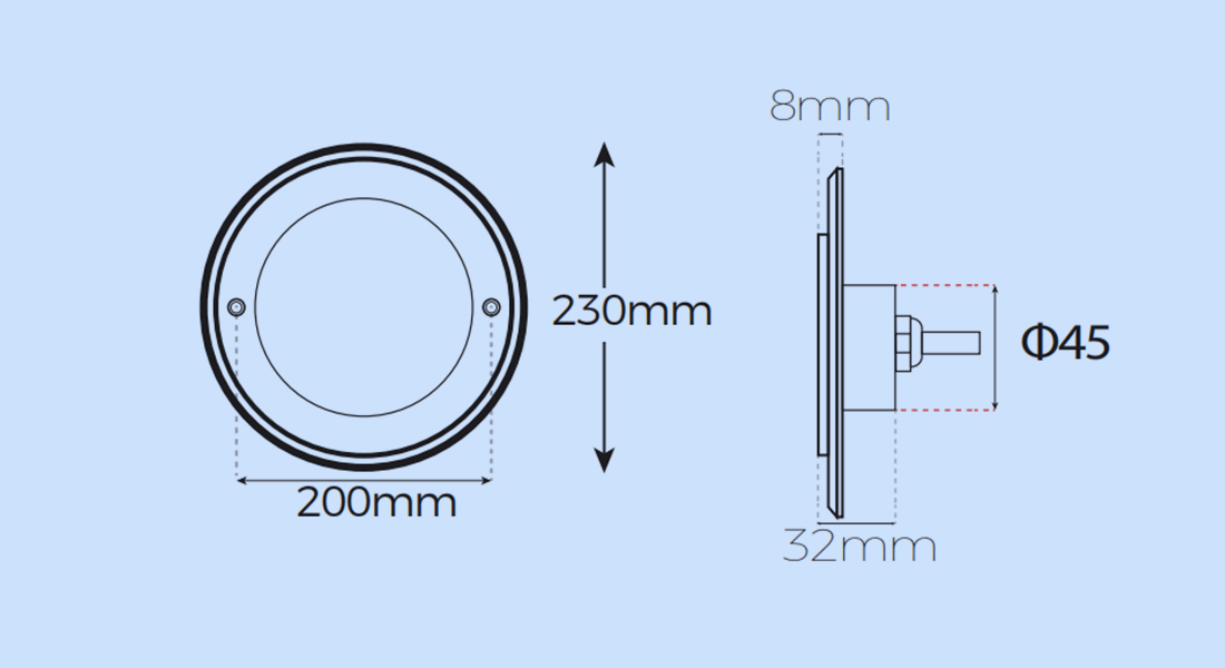 8mm slim pool light AC