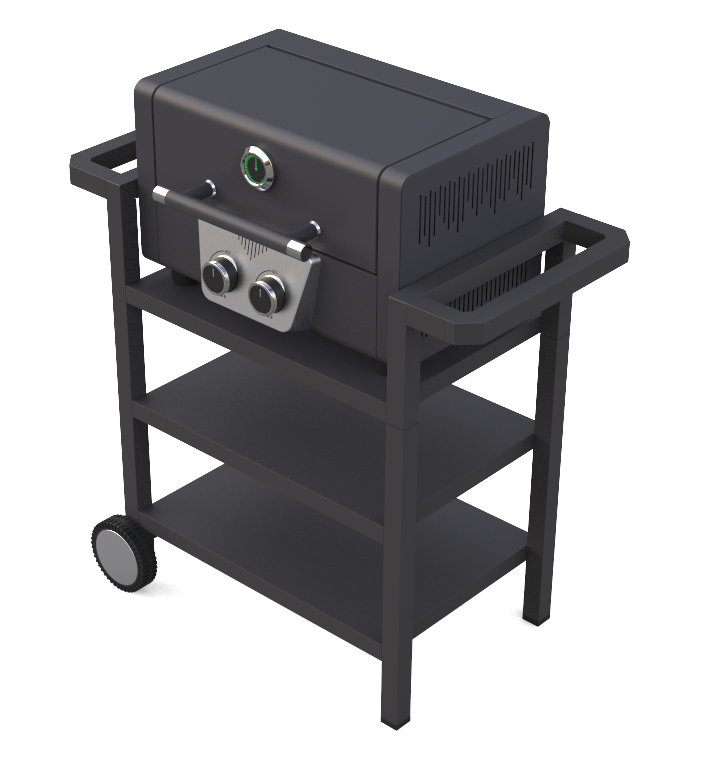 2 Burner Gas Gas Grill BBQ nga adunay gitangtang nga Trolley