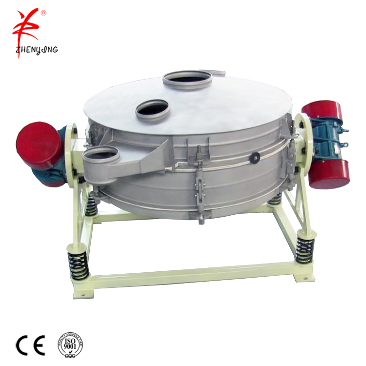 Central discharge check compact vibrating screening sieving