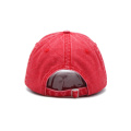 Sombrero de papá rojo de algodón lavado con 3D bordado
