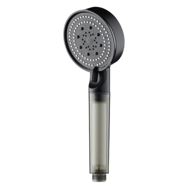Modern High-Pressure 5-Function Black Handheld Shower Head with Filter for Hard Water