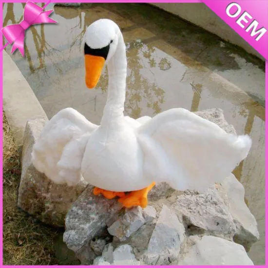 Life size plush toy white swan that look real