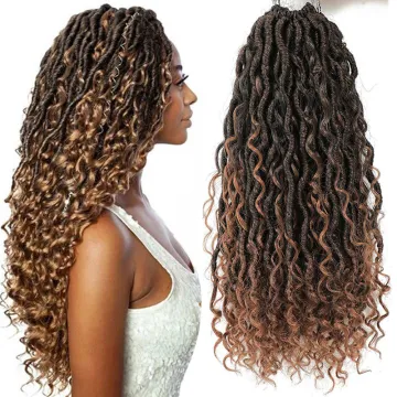 Custom 18inch & 14inch River Locs Crochet Braiding Hair: Soft Goddess Locs Premium Synthetic Extension