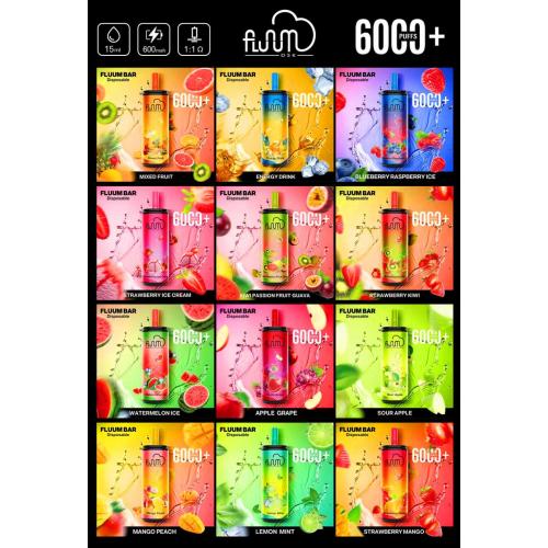 6000 Puffs descartáveis ​​Vape Fluum Bar Ae Bar