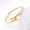 Unisex de acero inoxidable con CZ Nail Style Love Bangle Bracelet para mujeres hombres