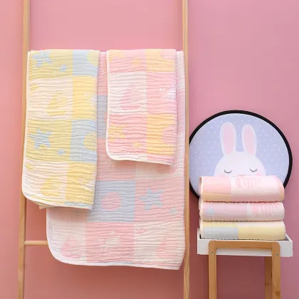 Cotton Muslin Wrapped Towel Soft Gauze Quilt Baby Bath Towel
