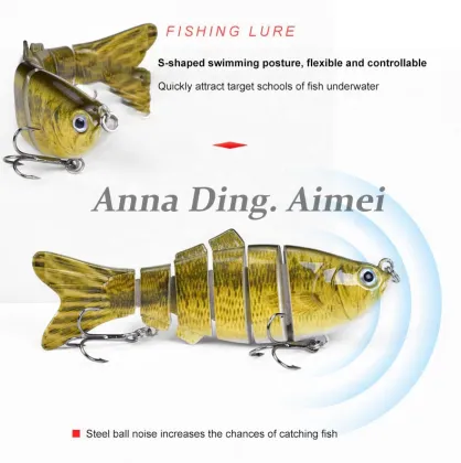 Lifelike Plastic Multi-Jointed Wobbler Swim Bait Fishing Lures