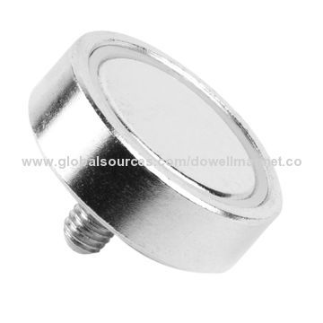 Round Neodymium Magnets with Screw, Free of Harmful Substances According to RoHS Directive