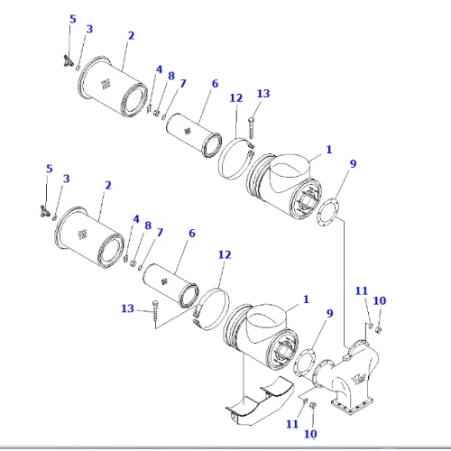 6162-83-7500 Air Cleaner Assy voor motornr, SDA12V140-1B-A