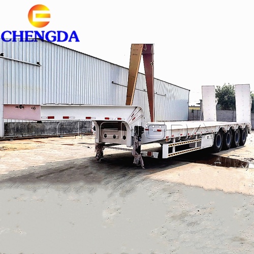 4 Axles 80 Ton Low Bed Semi Trailer