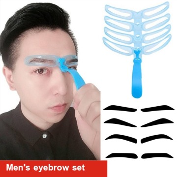 Reusable 4 In1 Eyebrow Shaping Template Helper Eyebrow Stencils Kit Grooming Card Eyebrow Defining Makeup Styling Tools for Men