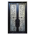 Luxury Wrought Iron Exterior Glass Double Front Doors