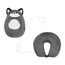 Husky neck guard U-shaped pillow and throw pillow