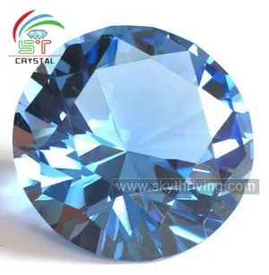 blue crystal diamond stone engraved crystal diamond paperweight